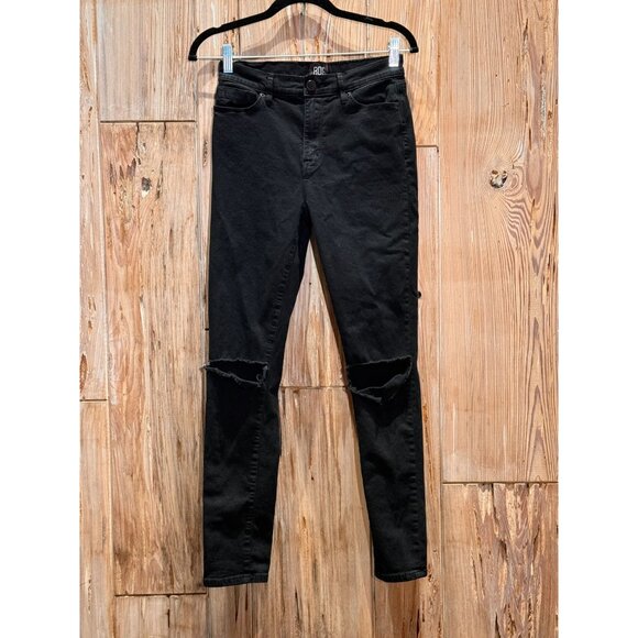 BDG Womens 26X28 Twig High-Rise Black Distressed Jeans Rocker Style Denim Urban - Picture 1 of 8